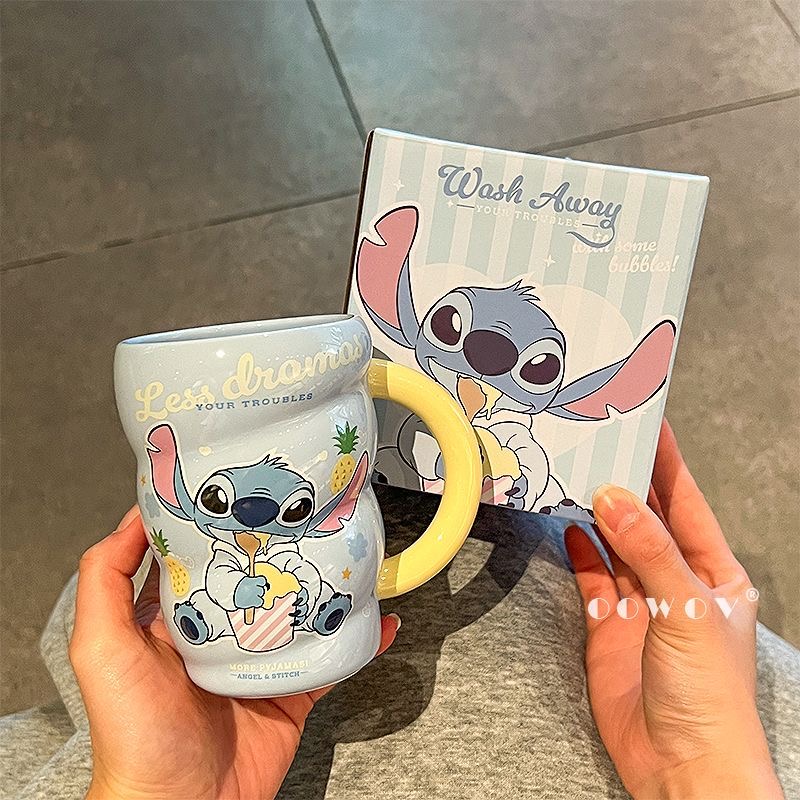 Disney Stitch Mug 2025 New Women's High-Value Ceramic Water Cup, Home Use Cup, Halloween Gift