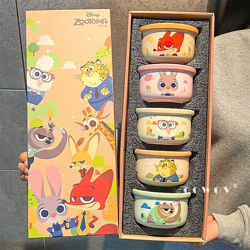 Disney Judy Nick Ceramic Bowl 2025 New Stylish Women's Rice Bowl Children's Soup Bowl Halloween Gift