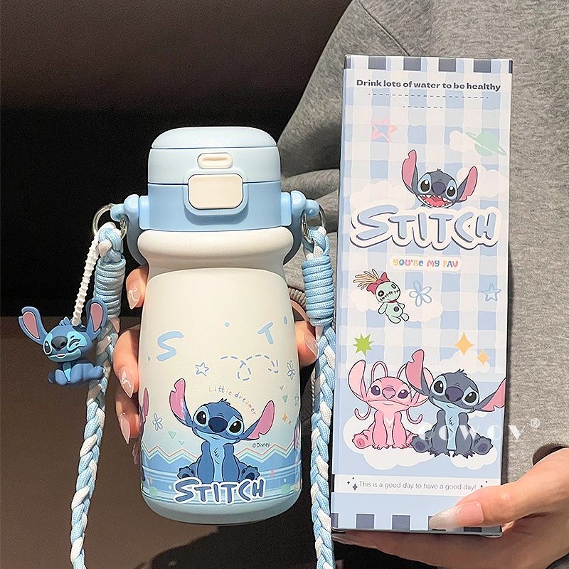 Disney Judy Nick 2025 New Insulated Thermos for Women, High-Value Flip Lid Cup with Straw, Birthday Gift