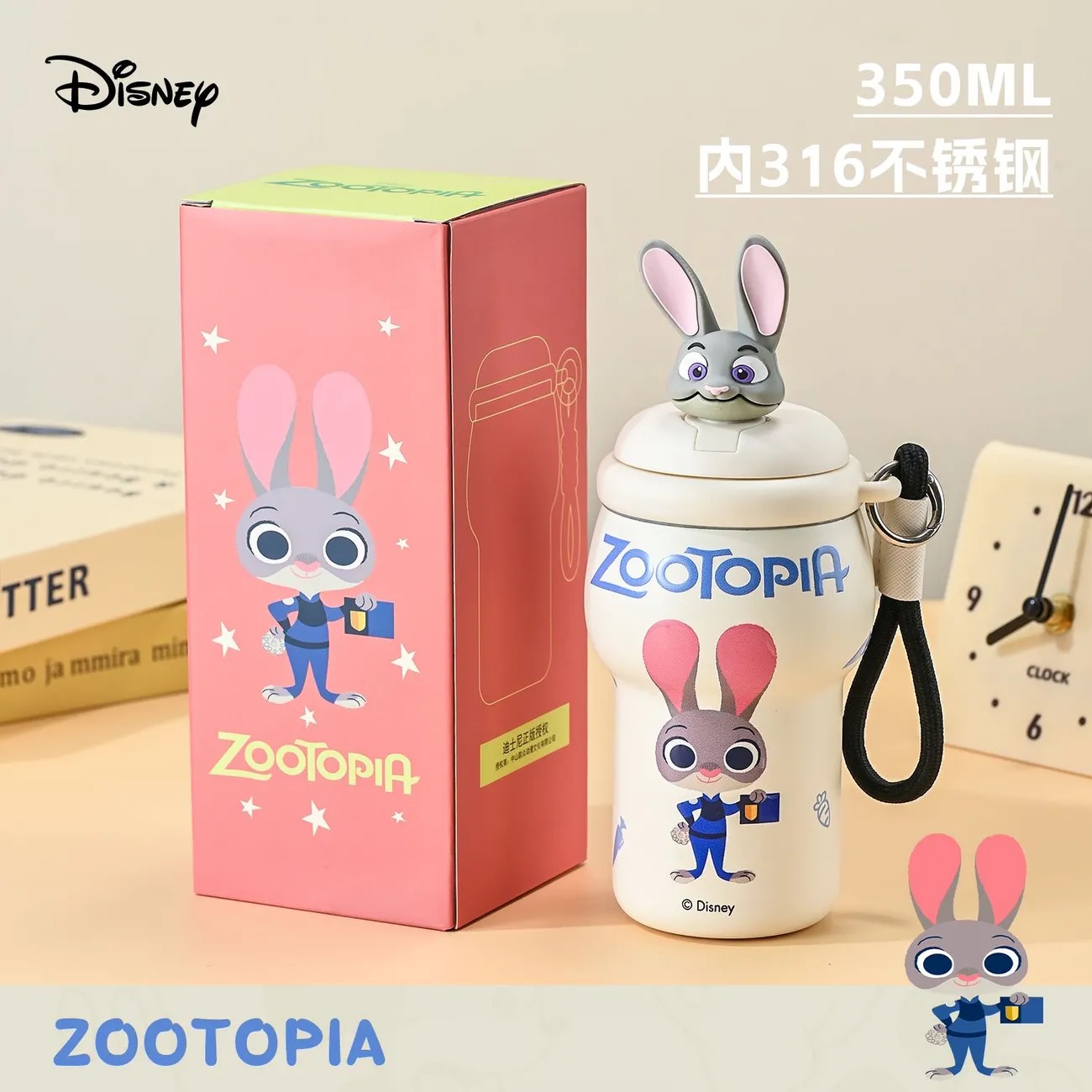 Disney Officially Licensed Thermos Cup, Unisex Portable Stainless Steel Coffee Mug - 图片 3