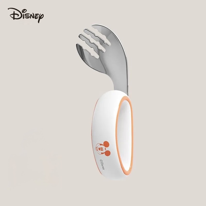 Disney Stainless Steel Children's Baby Feeding Fork and Spoon Set, Helping Babies Learn to Eat Independently - 图片 2